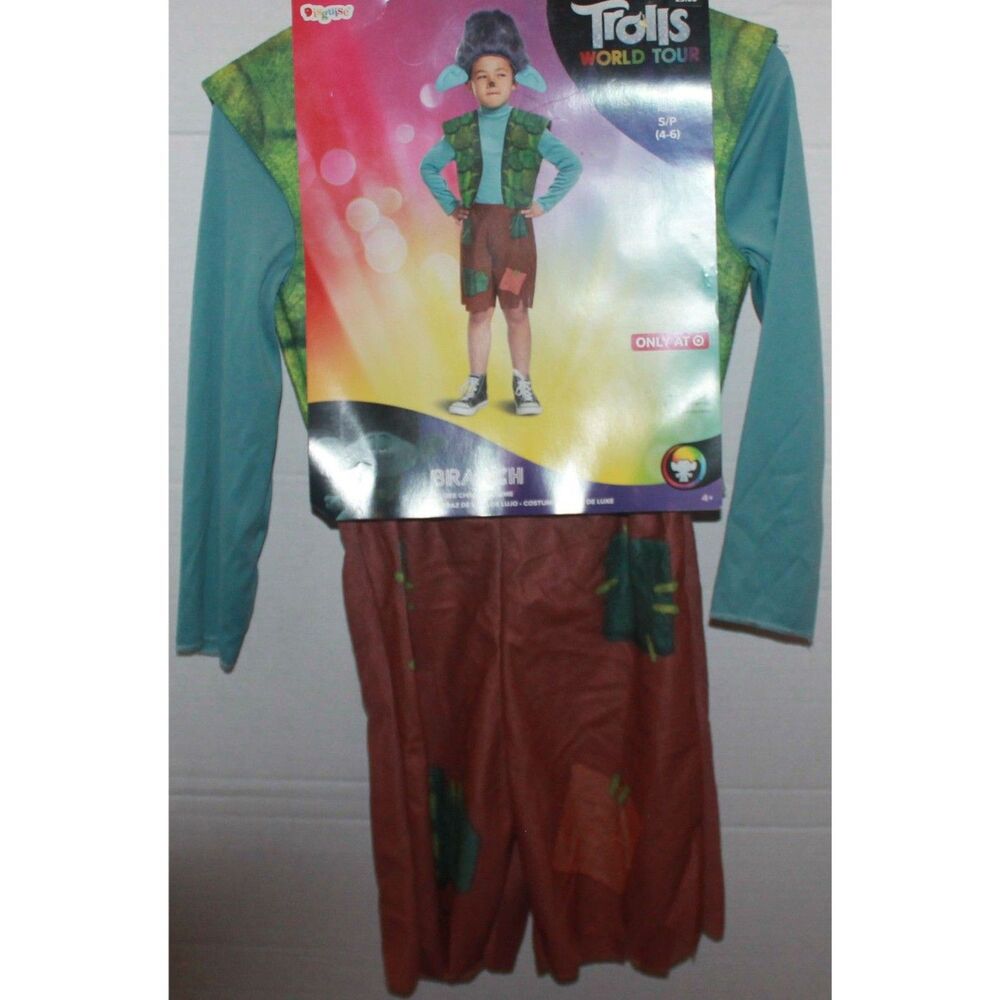 Dreamworks Deluxe Trolls World Tour Branch Child Costume Size S-(4-6)